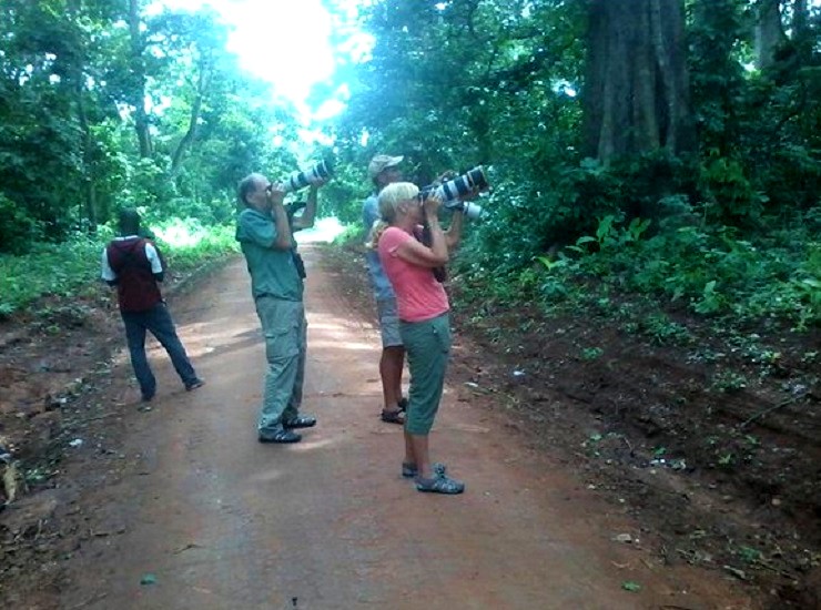 Ian and Nina Robertson, pictured here birdwatching in Ghana, are enjoying their hobby to the fullest at Sardinia Bay Golf & Wildlife Estate. 