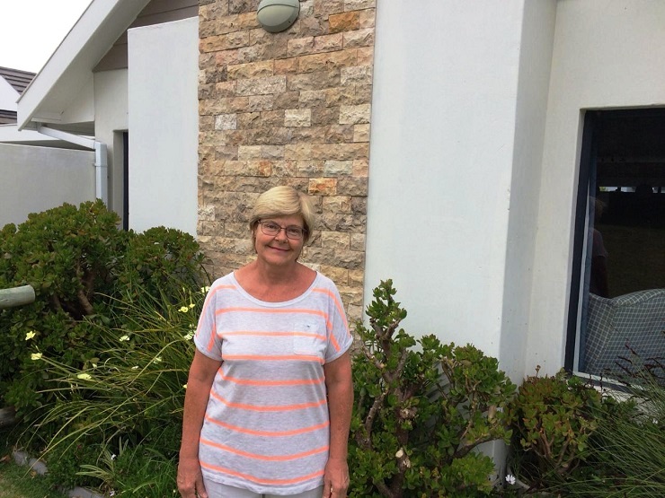 Jane Robertson pictured in front of her home that she shares with husband Don at the Sardinia Bay Golf & Wildlife Estate